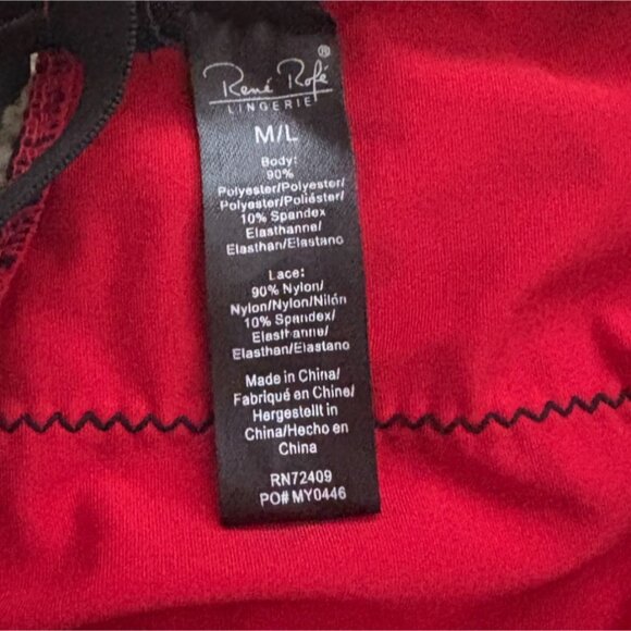 Rene Rofe Womens Sleepwear/Lingerie-Red/Black-Size M/L-GUC - Picture 7 of 7